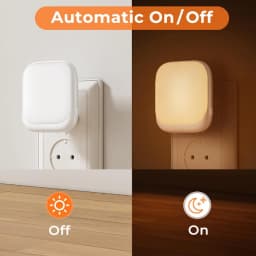 EU Plug LED Sensor Night Light Smart Dusk‑to‑Dawn Warm Light for Room Corridor Bathroom Home Decor
