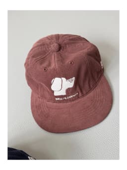 Retro Adjustable Artist Embroidered Corduroy Baseball Cap Flat Brim Hat Quirky Cap Unisex Spring Season All Weather