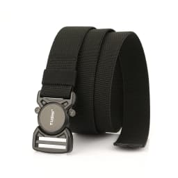 VATLTY New Men's Tactical Type Elastic Belt Zinc Alloy Quick Release Buckle Casual Belt Tight Nylon Overalls Waistband Male
