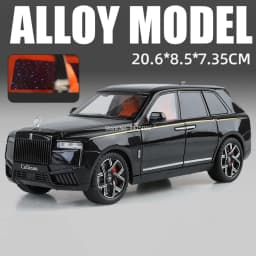 1:24 Alloy Rolls Royce Cullinan XM Model Diecast Toys Cars 6 Doors Opened Vehicles Pull Back Light Music Miniature Car Kids Gift