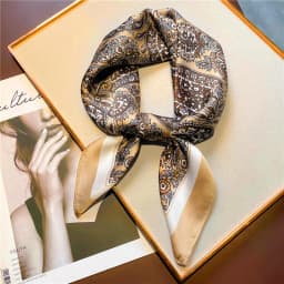 2025 New Paisley Print Small Square Scarf Soft Satin Silk-like Thin Neck Scarf Mature Style Sunscreen Headscarf For Women