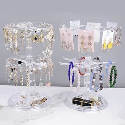 Rotatable Jewelry Display Rack High-End Earring Necklace Bracelet Display Stand For Suspension type Jewelry Support Exhibition
