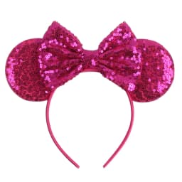Cute Women Mouse Ears Leopard Print Headbands for Girls Baby Women Sequins 5"Bows Hair Accessories Adults Hairbands Kids Gift