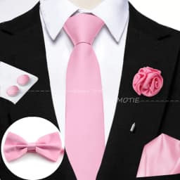Hot Sale Burgundy Pink Necktie Set Include Polyester Bowtie Cufflink Floral Brooch For Groom Suit Wedding Cravat Shirt Accessory