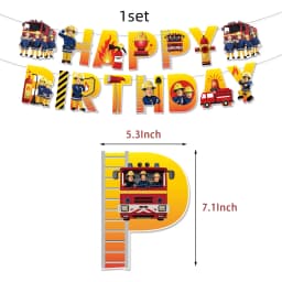 Fireman Sam Theme Happy Birthday Party Supplies Background Banner Paper Cup Plate Napkins Kids Boys Favor Balloons Decorations