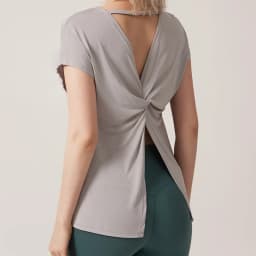 Women's Split Side Yoga Top Sexy Open Back Fitness T-shirt Loose Fit Workout Tee Running Sports Cover Gym Wear Woman Clothing
