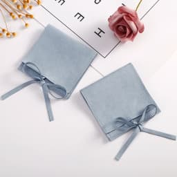 5pcs Blue Microfiber Drawstring Gift Small Bags Velvet Jewelry Necklace Rings Organizer Pouch Wedding Favor Candy Cosmetic Bag
