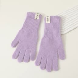 27CM Women Autumn Winter Keep Warm Long Knitted Yarn Gloves Elasticity Solid Simple Style Multicolor Imitation Rabbit Hair Cute