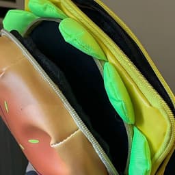 Cartoon Hamburger Crossbody Bag Cheeseburger Backpack PU Large Capacity Schoolbag Messenger Bag ?For Travel Outdoor Girls Gift