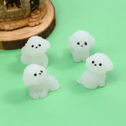 4PCS Shoe Charms Set Accessories Hole Shoe Buckle Cute White Luminous Puppy ABS Shoes Decorations for Sandals Beach Bag DIY Gift