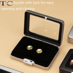 Metal Bare Diamond Storage Box Stainless Steel Metal Diamond Colored Gem with Double Inner Cushion Bare Stone Box