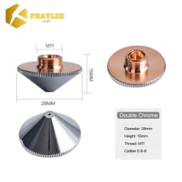 Praylee All Types Laser Nozzles Single/Double Layers Dia.28/D32mm for Raytools Precitec WSX HSG Bodor HANS Fiber Cutting Machine