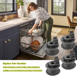 4 Pcs Dishwasher Upper Rack Roller Wheels 4581DD3002A Home Appliance for LG Ken-more Dishwasher Replaces 4581DD3002A, AP4437685,