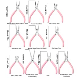 1/5/10pcs Pink Color Handle Anti-slip Splicing and Fixing Jewelry Pliers Tools & Repair Kit, for DIY Jewelery Making
