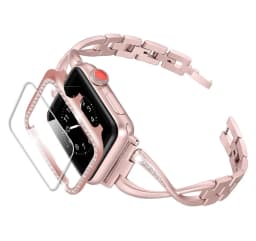 Diamond strap For apple watch band 38mm 40mm 44mm 42mm iwatch case cover Screen Protector For apple watch band 5 4 3 SE 6