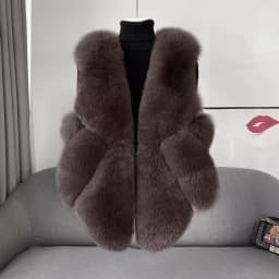 2024 autumn and winter new fox fur vest women's short coat young fur integrated vest winter coat women