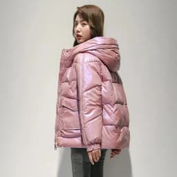 Short Down cotton Jacket For women's Winter 2026 New Glossy Fashion Loose Thick Coat Female Casual Cotton Hooded Parka Jackets