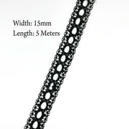 5 Meters White & Black Lace Ribbon Assorted Floral Trims for Gift Wrapping Christmas Wedding Decor DIY Crafts Sewing Accessories