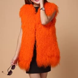 11 Colors Luxury Thick Warm Mongolia Sheep Fur Vest Women New Winter Hot V-neck Sexy Wool Fur Coat
