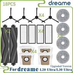 Dreame L20 Ultra/L20 Ultra Complete RLX41CE / L30 Ultra Parts Main Roller Side Brush Hepa Filter Mop Cloth Dust Bag