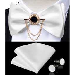 Exqusite Men's Self-tie Bowties Wedding Neck Ties For Man Accessories Cufflinks Hanky Brooch Set Red Black Yellow Blue Bowtie