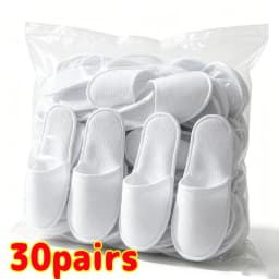 White Disposable Slipper Non-Slip House Slippers Individually Packaged Unisex Brushed Slides for Hotel Travel Households Shoes