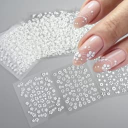30 Sheets Christmas Nail Art Stickers Self Adhesive 3D White Snowflake Nail Decals Xmas Nail Supplies Christmas Manicure Sliders