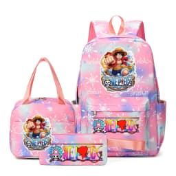 One Piece Backpacks Women Men Capacity School Bag Rucksack Printe Backbag Travel Daypack Male Backpack Mochila 3pcs