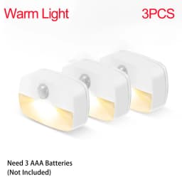 Auto ON/OFF LED Smart Night Lamp Under Cabinet Light PIR Motion Sensor Kitchen Bedroom Light for Night Cupboard Closet Stairs