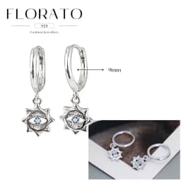 925 Sterling Silver ear needles Animal Butterfly/Elephant/Shell Pendant Hoop Earrings For Women Fashion Jewelry Accessories