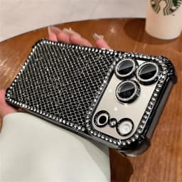 Colorful Glitter Full Screen Diamond Phone Case for iPhone 18 Pro Max 17 16 15 14 13 Lens Protection Plated Shockproof Cover