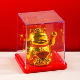 2inch Mini Lucky Cat Ornament Solar Powered Claws Movable Lucky Cat Decoration For Desk Table Counter Bring Fortune Ornaments