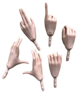 MENGF Doll Hands Feet 1/6 Doll Parts Super White Coffee Brown Doll Accessories DIY Dressing Doll Decors 4 Gesture Hands Parts