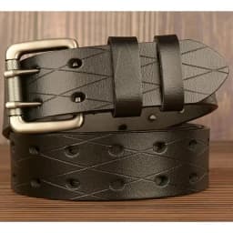 3.8CM High Quality Genuine Leather Belts for Men Brand Strap Male Double Needle Pin Buckle Fancy Vintage Jeans Cowboy