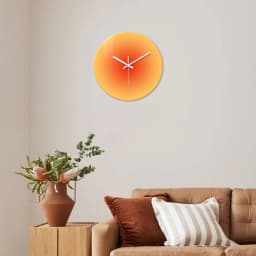 A Creative Gradient Solid Color Tempered Glass Wall Clock, Silent Non-Ticking Timekeeping Wall Clock - Battery-Powered Durable Clock (Battery Not Included), Valentine's Day Gift, Suitable for Bedroom, Living Room, Kitchen, Hallway, Party Venues, Easter, Mother's Day Gift