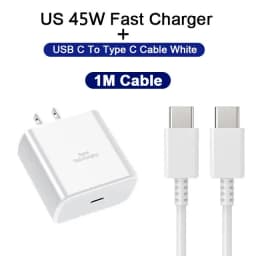 45W PD Fast Charging For Samsung S22 S23 Ultra Note10 Plus Mobile Phone USB Type C Cable Fast Quick Charging Wall Adapter