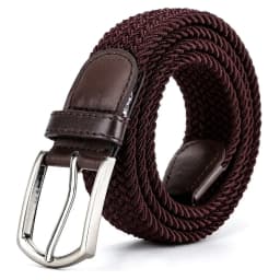 110cm Length New Men Brown Beige Elastic Braided Belt 2024 Casual Women Canvas Korean All Match Pin Buckle High Leather