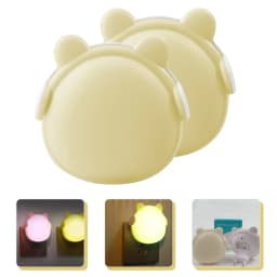 2pc Night Lights Plug into Wall Auto Dusk to Dawn Sensor Earphone Bear Cute LED Nightlight For Kids Nursery Bedroom Decoration