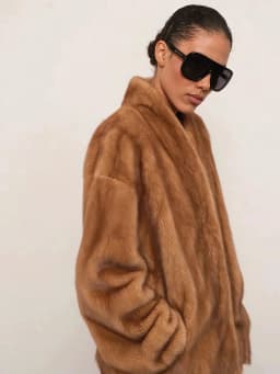 Laur 2026 Luxury Mink Fur Coat Women Oversized V Neck Long Sleeve Warm Real Fur Winter Outerwear Daily