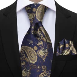 Men's 2pcs Paisley Tie Set Luxury Wedding Blue Brown Grey Necktie Handky Gift For Men Fashion Designer Business Party Tie Gift