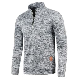 Men's Sweatshirts Half Zipper Pullover Male Long Sleeve Flleece Sweater Standcollar Snowflakes Hoodies Men Clothes