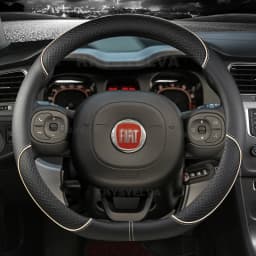 Car Steering Wheel Cover Microfiber Leather For Fiat Panda 2013 2015 2017 2019 2020 2021 2022 Auto Accessories