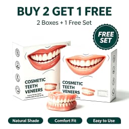 Natural‑Looking Silicone Full Dentures Upper Lower, Soft Comfortable Fit Daily Oral Care False Teeth for Men Women Daily Use