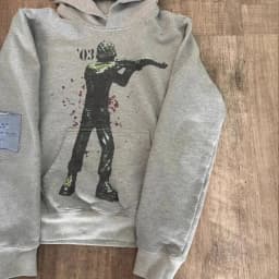 Grey Sports Pullover Hoodie 2025 New Retro Printed Y2K Street Men and Women Fashion Classic Hip Hop Loose Personality Top