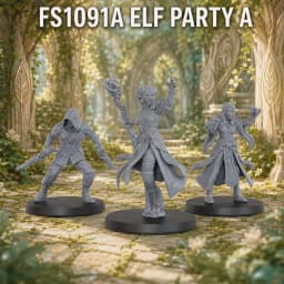 Fantasy Elf Party Miniatures Set 28mm/1:56 Scale, Tabletop RPG Elf Character Figures, Woodland Adventure Heroes Team for RPGs