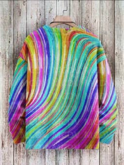 Vintage Art Printed Casual Knit Pullover Sweater Women For Men Sweater
