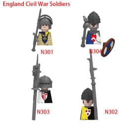 Medieval Infantry Knight Figures Building Blocks England Wars Rose Soldier Castle Military Army Guard Helmet Weapons Bricks Toys