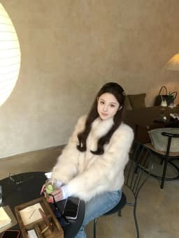 2025 New Fur Coat Women's Winter Stand Collar Gradient Thickened Warm Environmentally Friendly Plush Versatile Short Style
