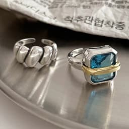XIYANIKE Vintage Square Blue Zircon Open Cuff Finger Rings for Women New Korean Fashion Jewelry Girl Gift Party кольцо ж