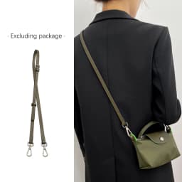 1set Bag Leather Strap For Longchamp Universite Mini Bag Shoulder Strap New Gray Mini Bag Punch-free Modification Accessory